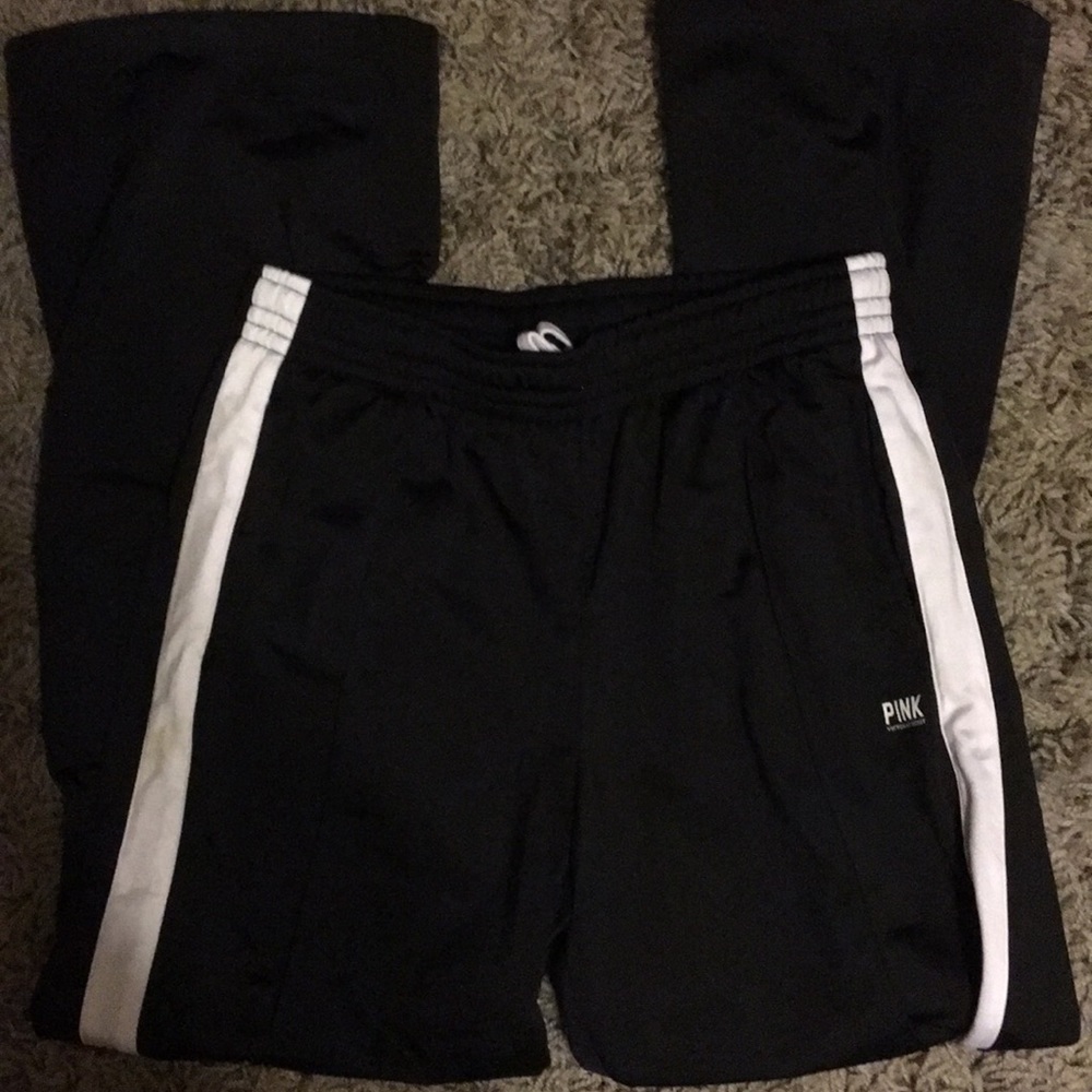Pink track pants